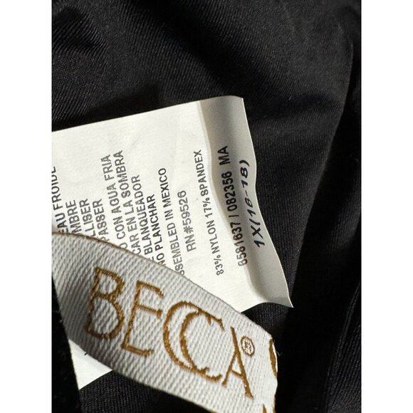 Becca Rebecca Virtue Sz 1X 16 18 Swimsuit Black Strappy One Piece Plus Size New - Picture 6 of 6